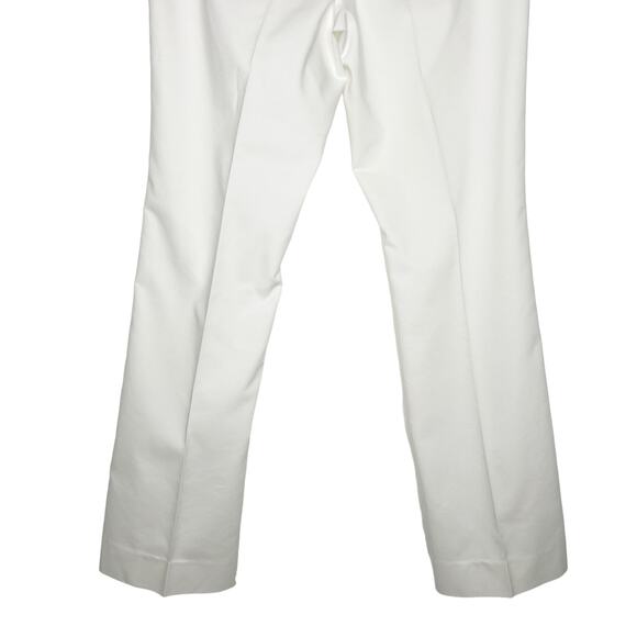 WHITE HOUSE BLACK MARKET Straight Leg Pant Mid Rise Flat Front White Size 12R - Picture 6 of 10